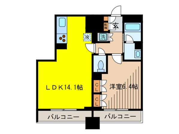 レジディア錦糸町Ⅱの物件間取画像